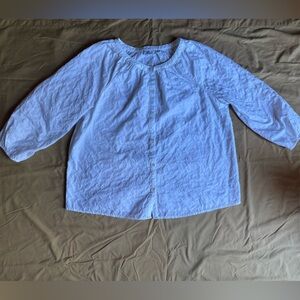 White Quilted Button-Up Shirt